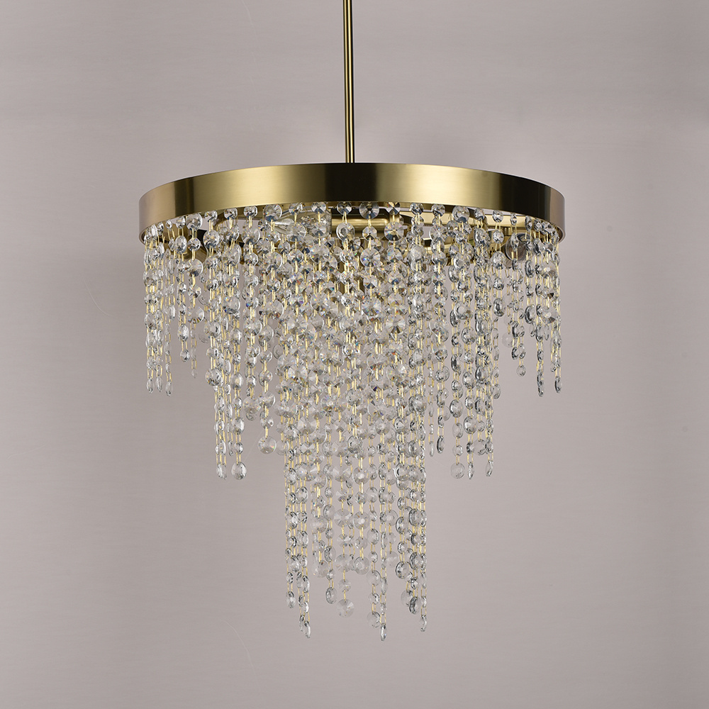 Cheap Price Iron Ring Simple Contemporary Modern Nordic Ceiling Crystal Pendant Light