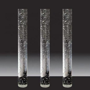 New Design Railing Square Shape Pillar Faced Crystal-Stair-Handrail Crystal Glass Balusters Stair Balustrades Crystal Tube