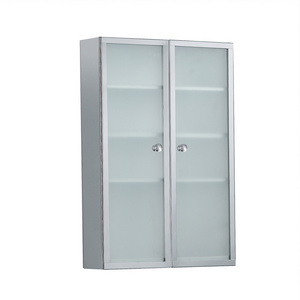 Stainless Steel Wall Mounted Kitchen Cabinet Two Door Kitchen Storage Cabinet Matte Glass  Cupboard