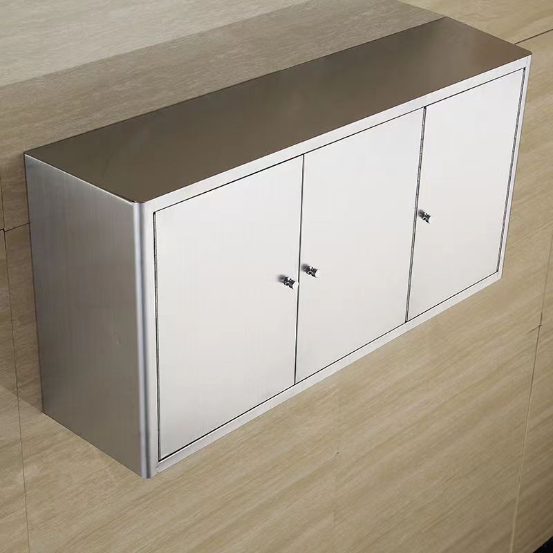 Stainless Steel Wall Mounted Kitchen Cabinet Two Door Kitchen Storage Cabinet Matte Glass  Cupboard