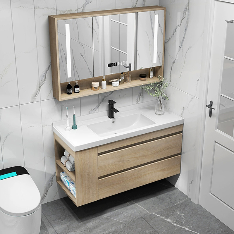 Modern bathroom furniture in Australia, solid wood with illuminated mirror cabinets, bathroom cabinets