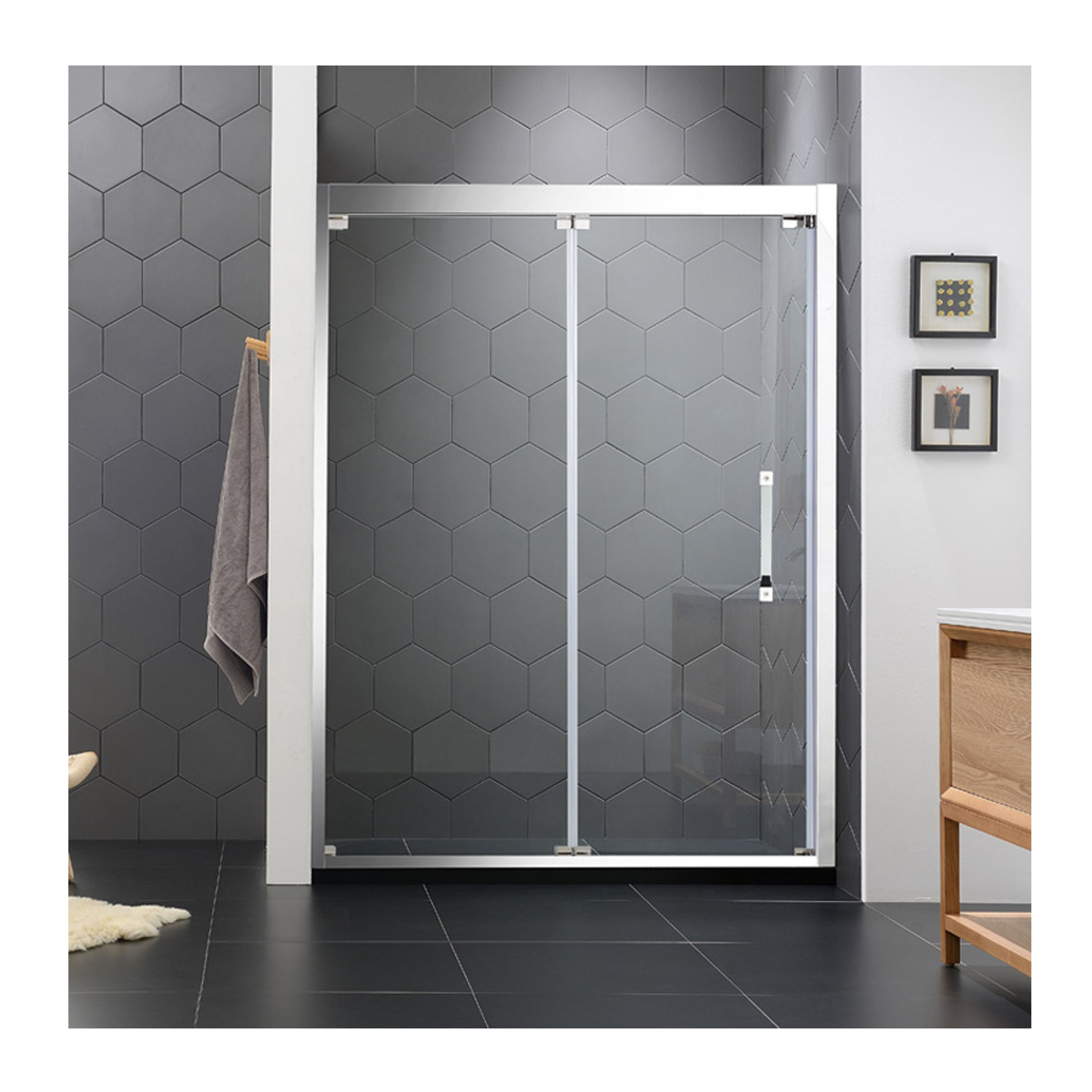 Hot selling folding bathroom shower door freestanding stainless steel glass shower room sliding shower door