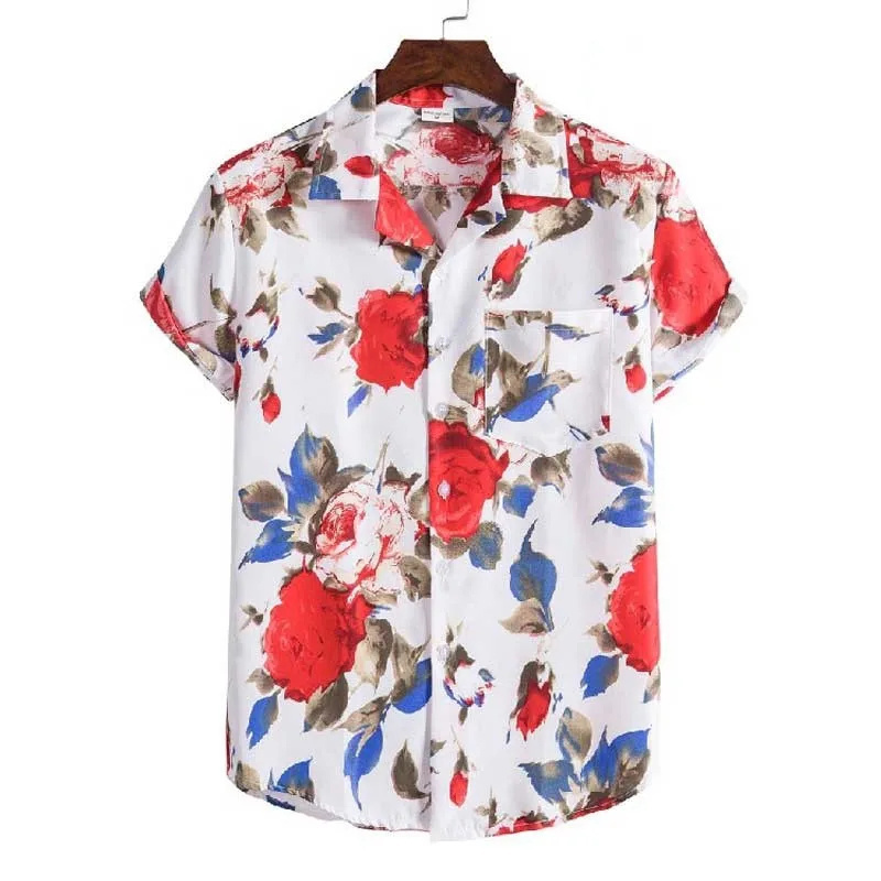 Ethnic Style Men's T-shirt Summer Short Sleeve Casual Top Men's Hawaiian Vacation Beach Casual Shirts All over Print Shirts