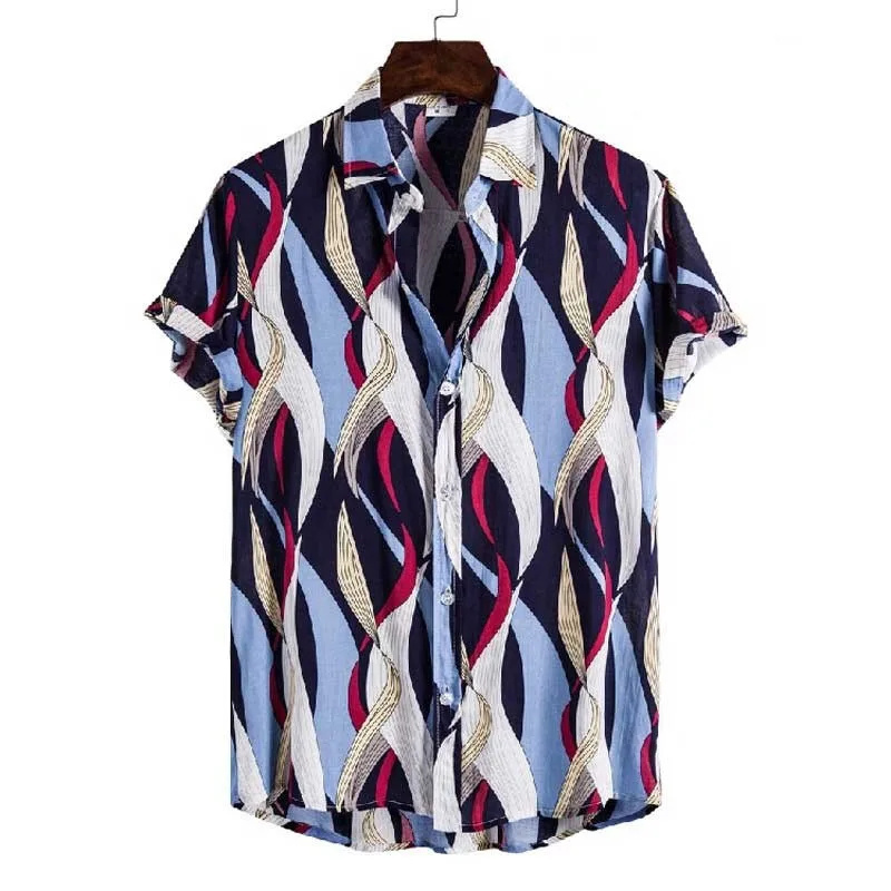 Ethnic Style Men's T-shirt Summer Short Sleeve Casual Top Men's Hawaiian Vacation Beach Casual Shirts All over Print Shirts