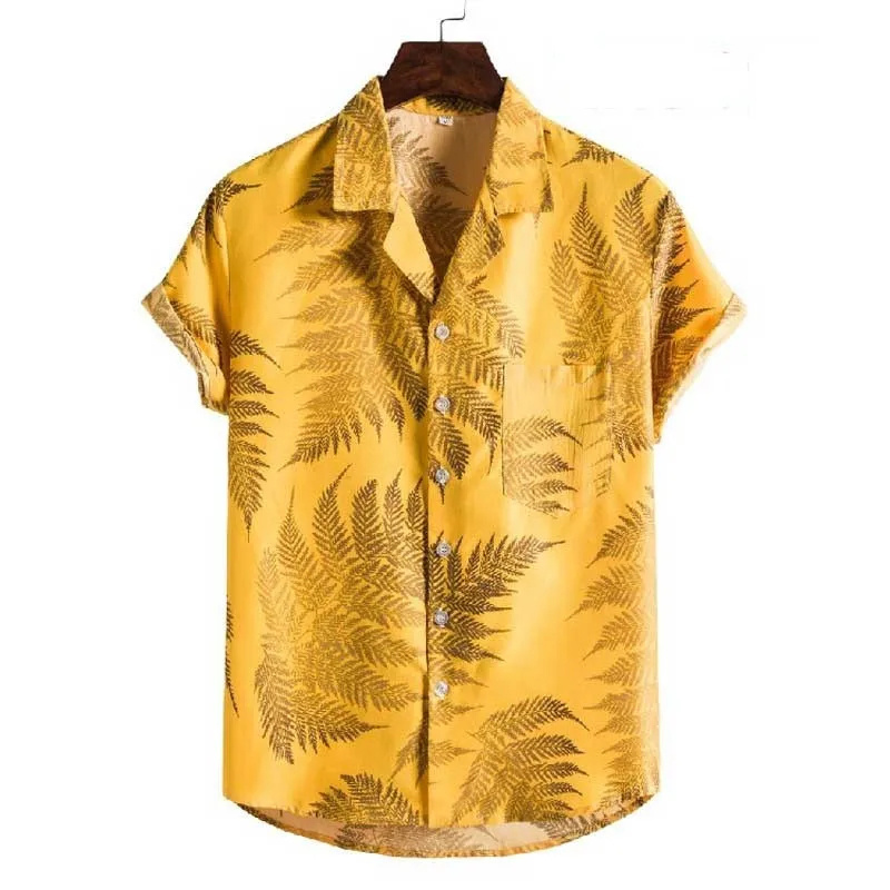 Ethnic Style Men's T-shirt Summer Short Sleeve Casual Top Men's Hawaiian Vacation Beach Casual Shirts All over Print Shirts