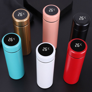 Custom stainless steel tea thermal vacuum flask smart travel thermos cup water bottle