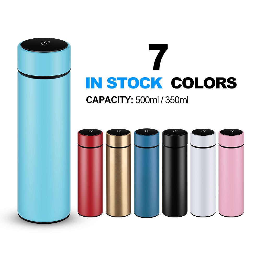 Custom stainless steel tea thermal vacuum flask smart travel thermos cup water bottle