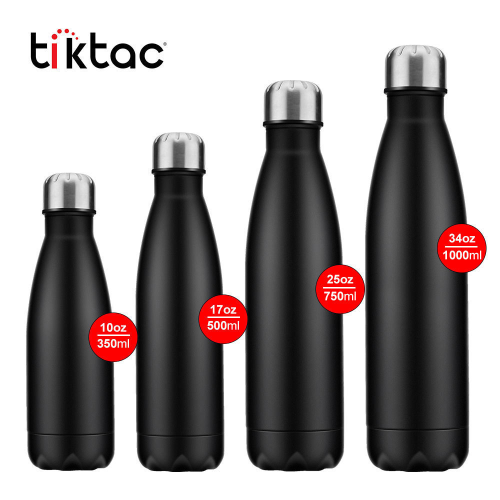 Custom unique logo 500ml double wall insulated stainless steel water bottles with lid