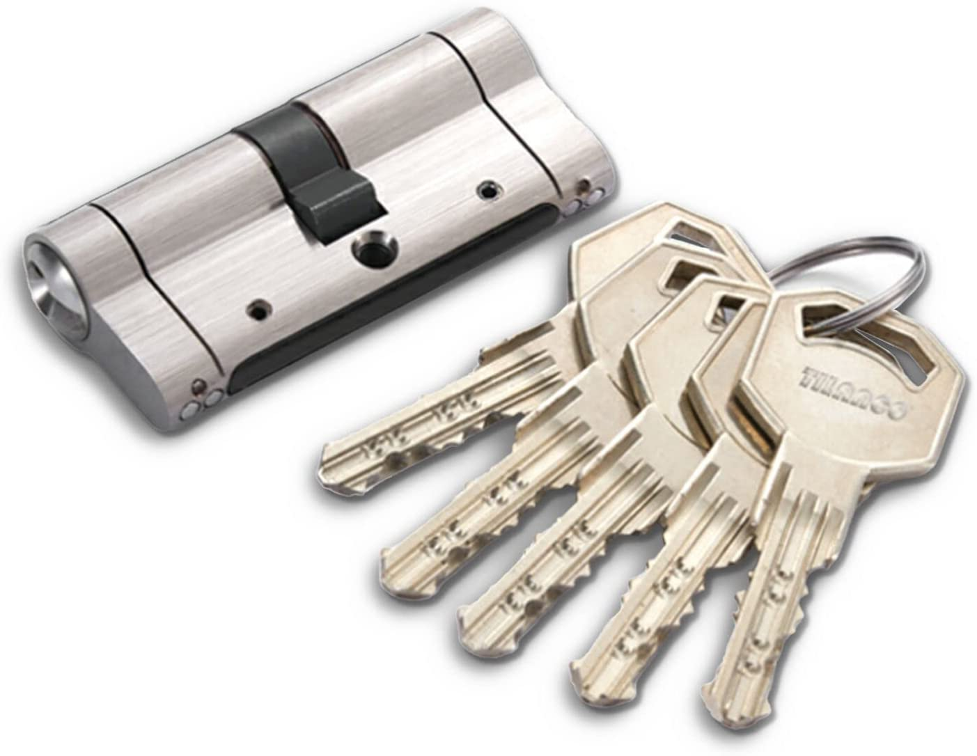 Euro profile Italian style armoured  door cylinder lock with key with enhance bar and groove design