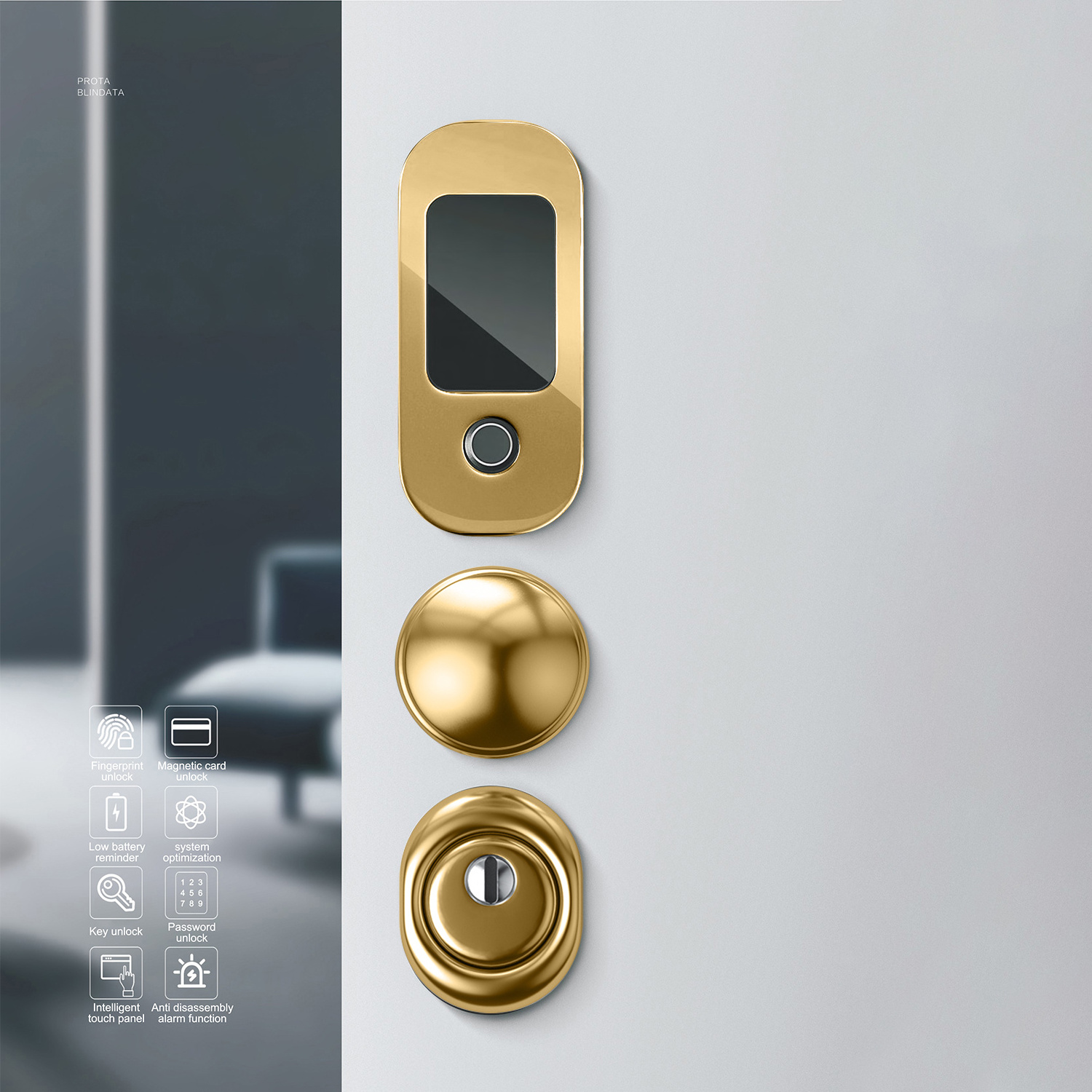 Security electric password fingerprint digital Keyless doorlock door smart lock for home