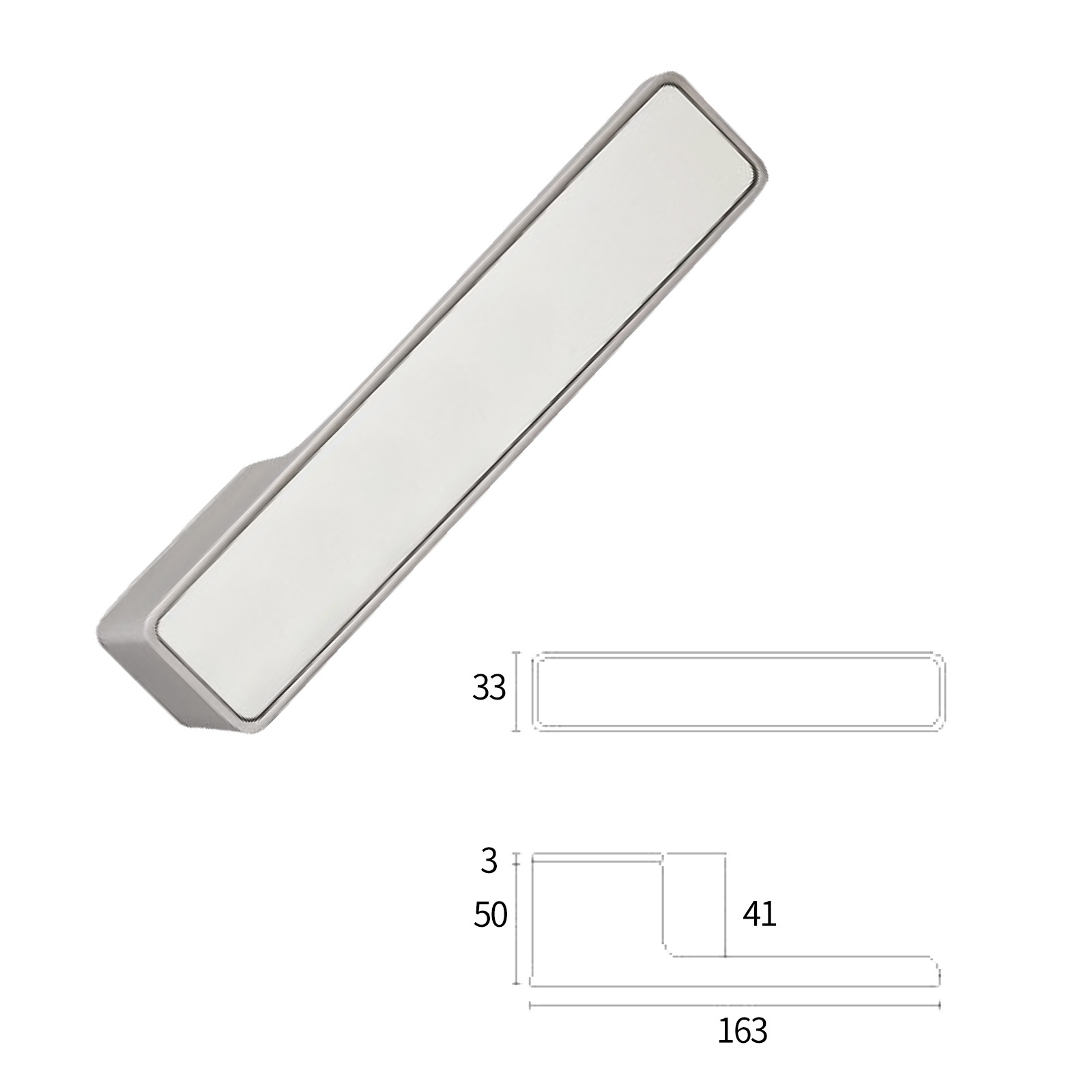 Elegant Aluminum Door Handle for House and Homne with Ecological Lock and Hidden Key Cover