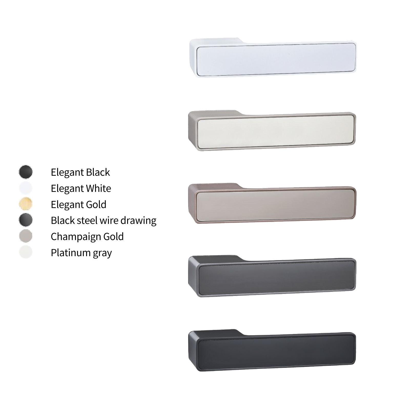 Elegant Aluminum Door Handle for House and Homne with Ecological Lock and Hidden Key Cover