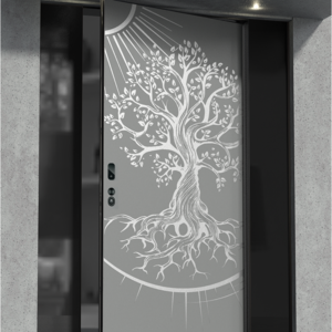 Latest design one and half door leaf etching panel villa exterior entry door main security door design