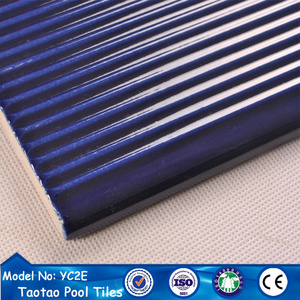 cobalt blue glazed anti-slip swim pool step nosing tiles