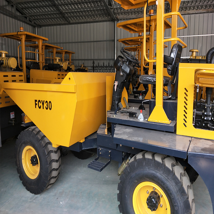 New design 1 t hydraulic piston container FCY30 50HP dump truck 4x4 mini dumper for small mining works with CE certificate