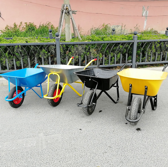 China stain steel farm use Construction Industrial Garden Wheelbarrow Heavy Duty Metal Wheel Barrow Wheelbarrow for Heavy Duty