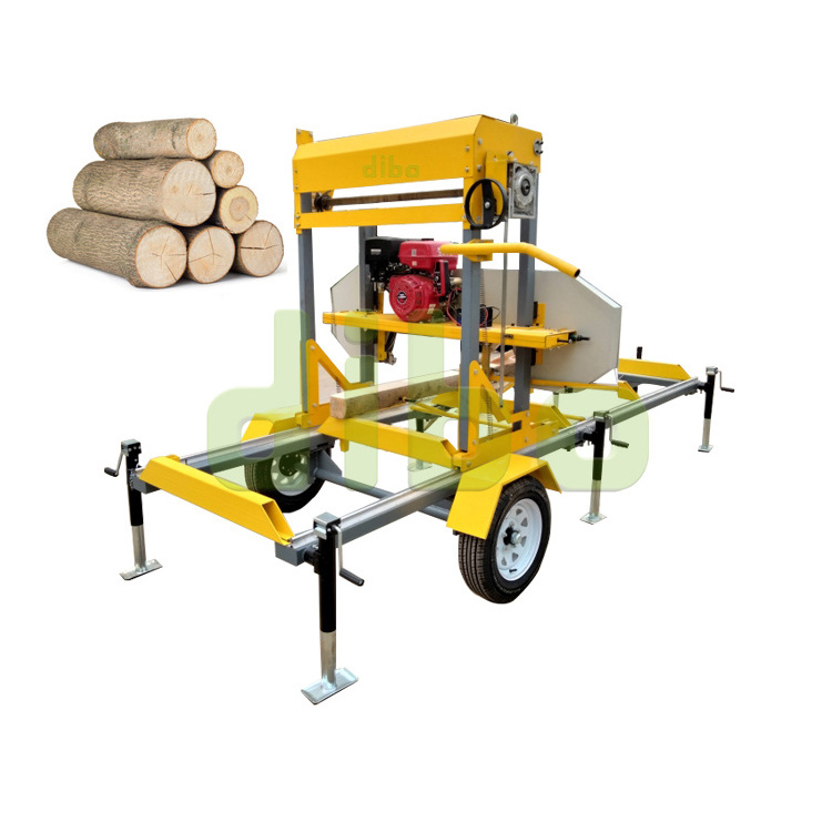 Cheap Log Horizontal Band Saw Sawmill Portable Band Sawmill Wood Cutting Machine Portable Sawmill with Trailer for Sale