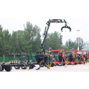 Log crane grapple timber grapple CE 3 Point Hitch log loader machine diesel pump station log grapple 7.8m timber crane in China