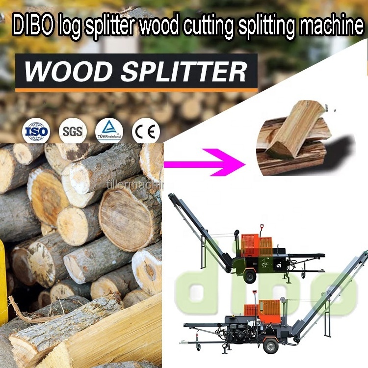 CE Forestry machinery 30ton firewood processor automatic hydraulic wood cutting log splitter machine with log lifter for sale