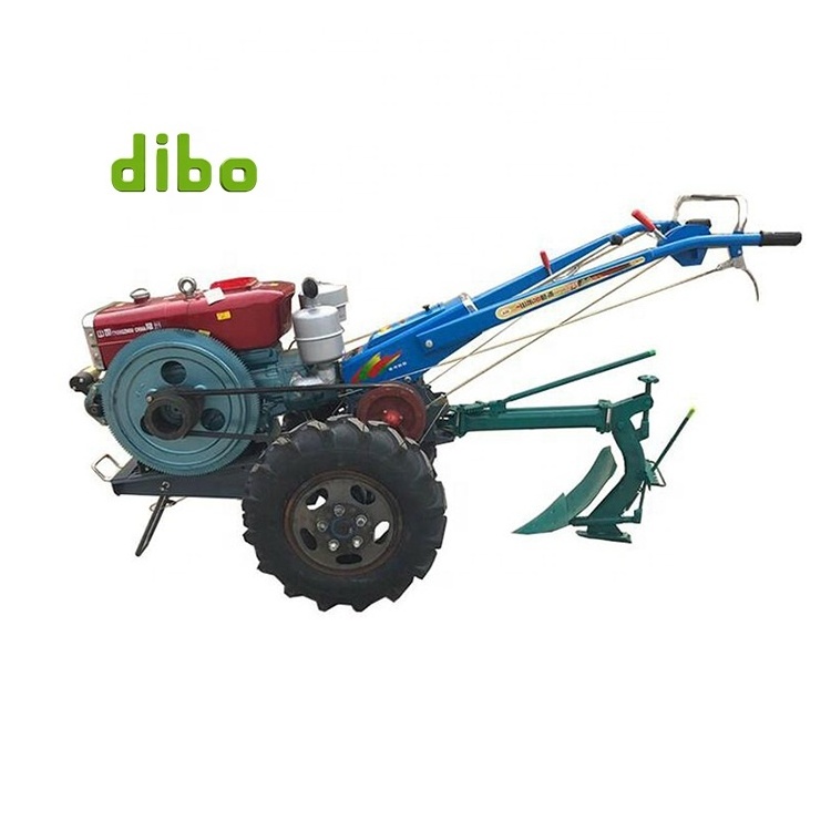 Multipurpose farming mini walk behind tractor price diesel engine small 15 hp 18hp 20hp two wheels hand walking tractor for sale