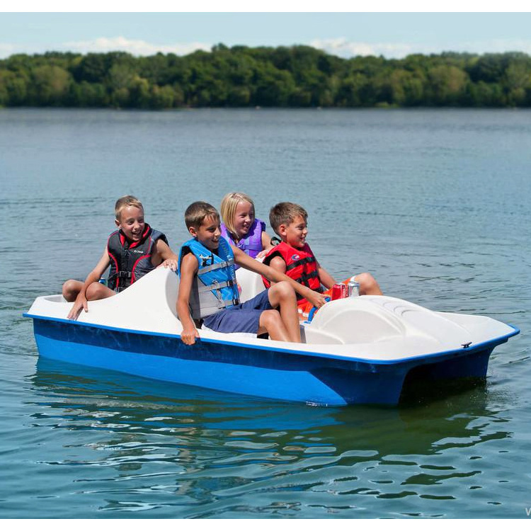 Amusement park water boat 4-people pedal boat for lake propeller water pedal bike boat for water sports