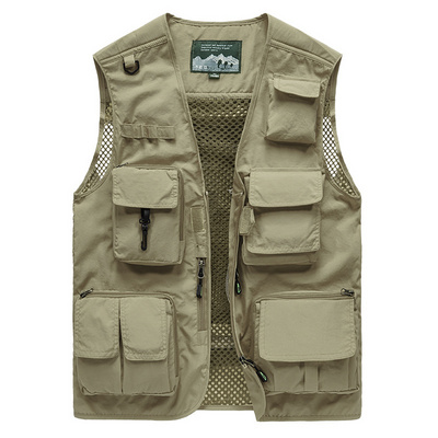 Men Photographer  Mesh Cargo Sleeveless Jacket Tool Vest 6XL Multi Pockets Summer Photography  US Tactical Hiking Fishing Vest