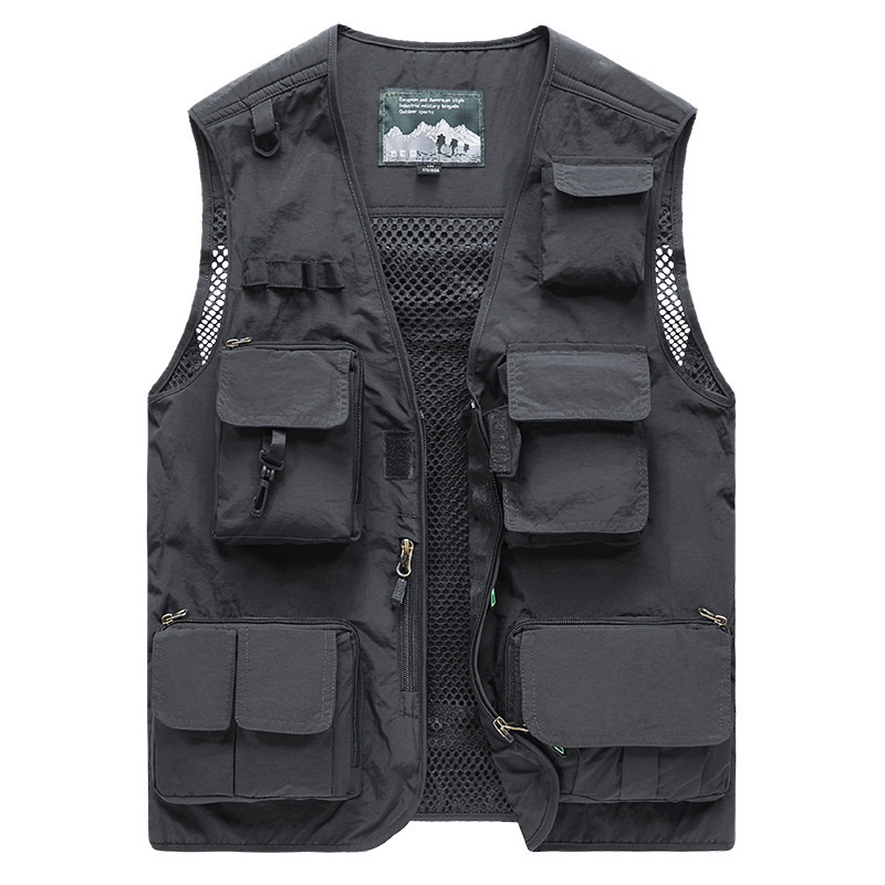 Men Photographer  Mesh Cargo Sleeveless Jacket Tool Vest 6XL Multi Pockets Summer Photography  US Tactical Hiking Fishing Vest