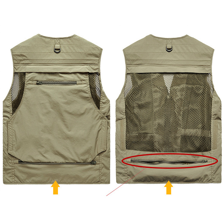 Men Photographer  Mesh Cargo Sleeveless Jacket Tool Vest 6XL Multi Pockets Summer Photography  US Tactical Hiking Fishing Vest