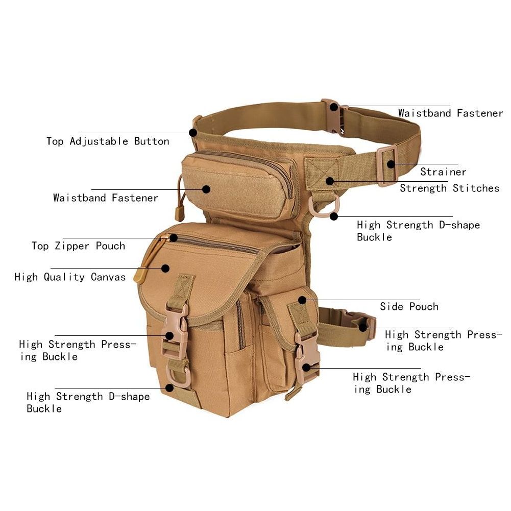 800D Waterproof Trekking Waist Bag Pouch Pocket Oxford exquisite Tactical Backpack Leg Bag Tool Camping Multi-function Thigh Bag