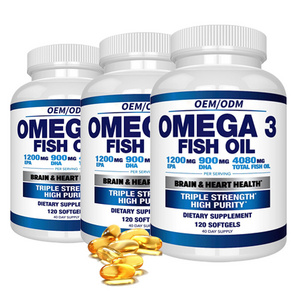 OEM Custom Natural Health Food  Concentrated Enteric Coated Fish Oil Omega 3 Soft Gel