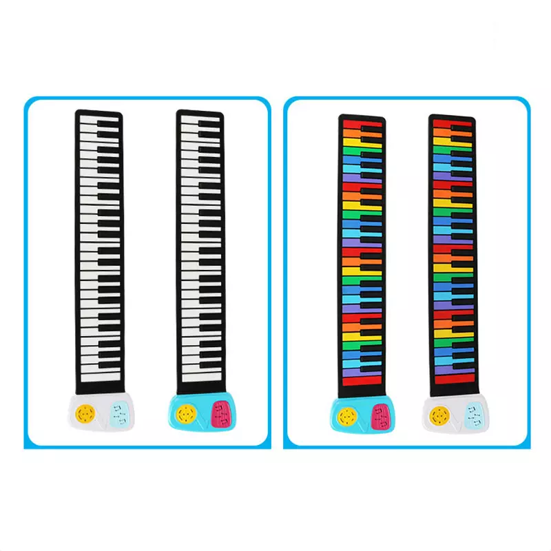 Mini  Electric Piano Keyboard Portable 49 keys Roll-Up Piano with 3.5mm Output Jack  for Children