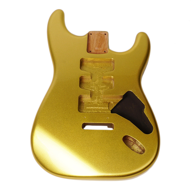 Cool Golden Guitar Body  Wholesale Solid Body Guitar Nitro Alder Unfinished Bass Carved Blank Body Guitar