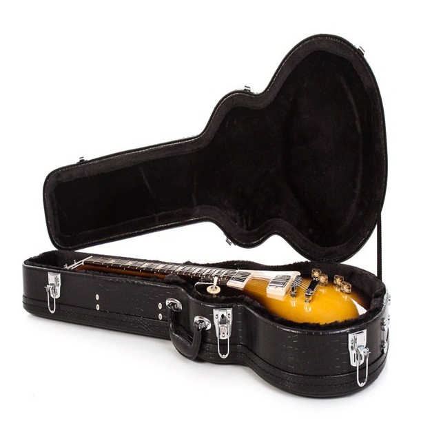 Wholesale Classical Black Leather Hard Shell Les Paul Musical Instrument Cases For Les Paul Electric Guitar