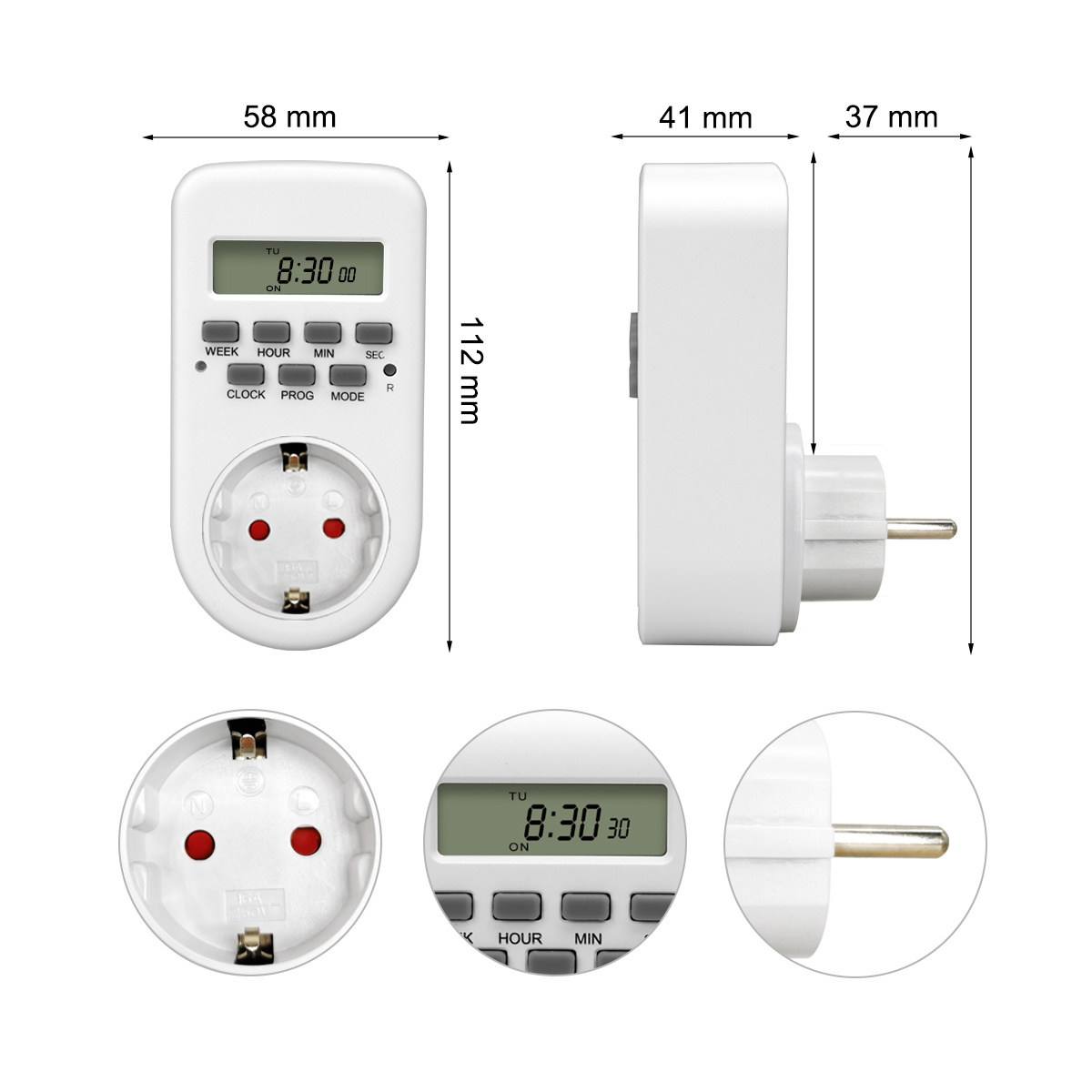 Weekly Dual Outlet Programmable Digital Battery operated Timer Switch