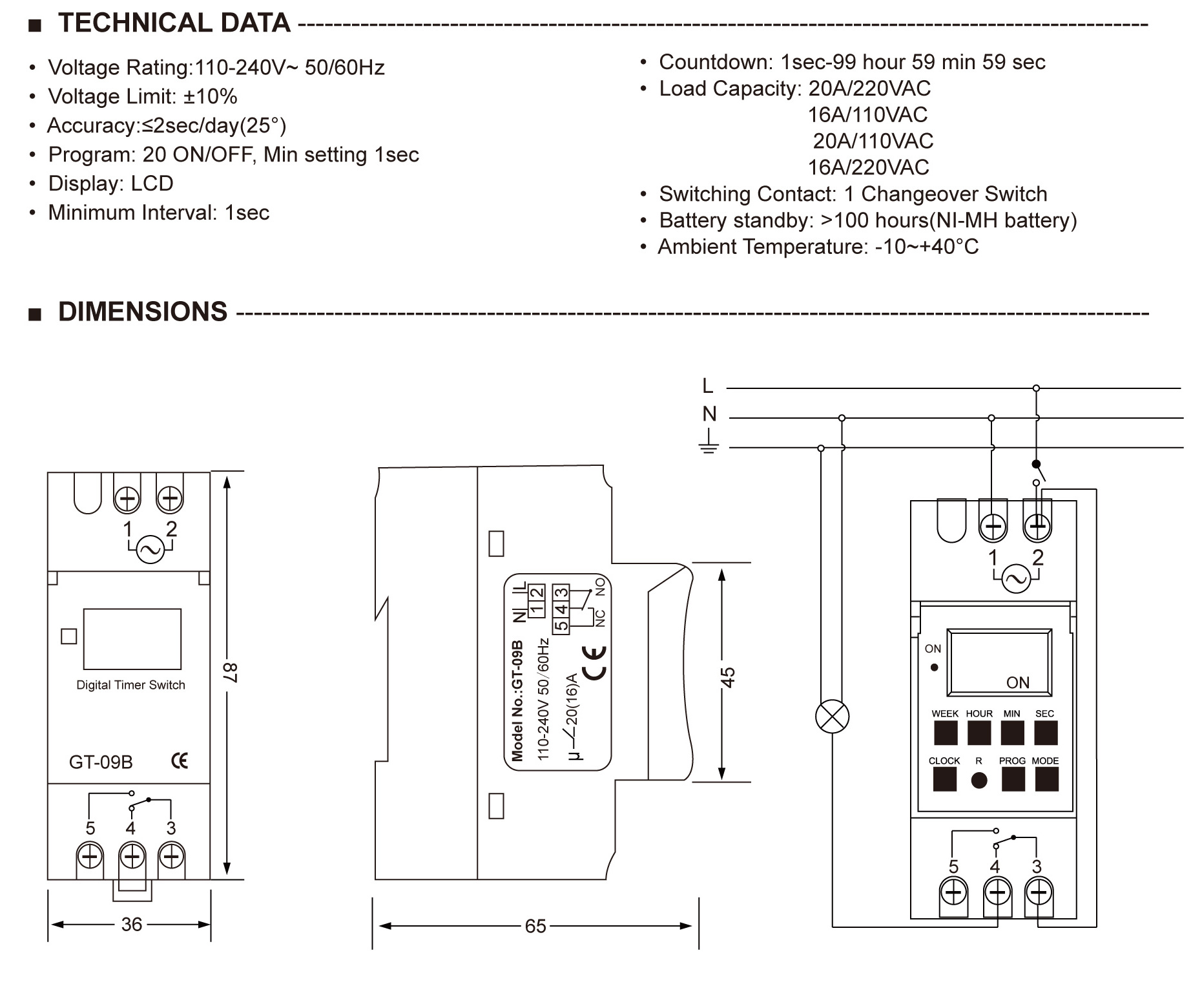 Wholesale Din Rail Battery Digital Timer Switch 7 Days