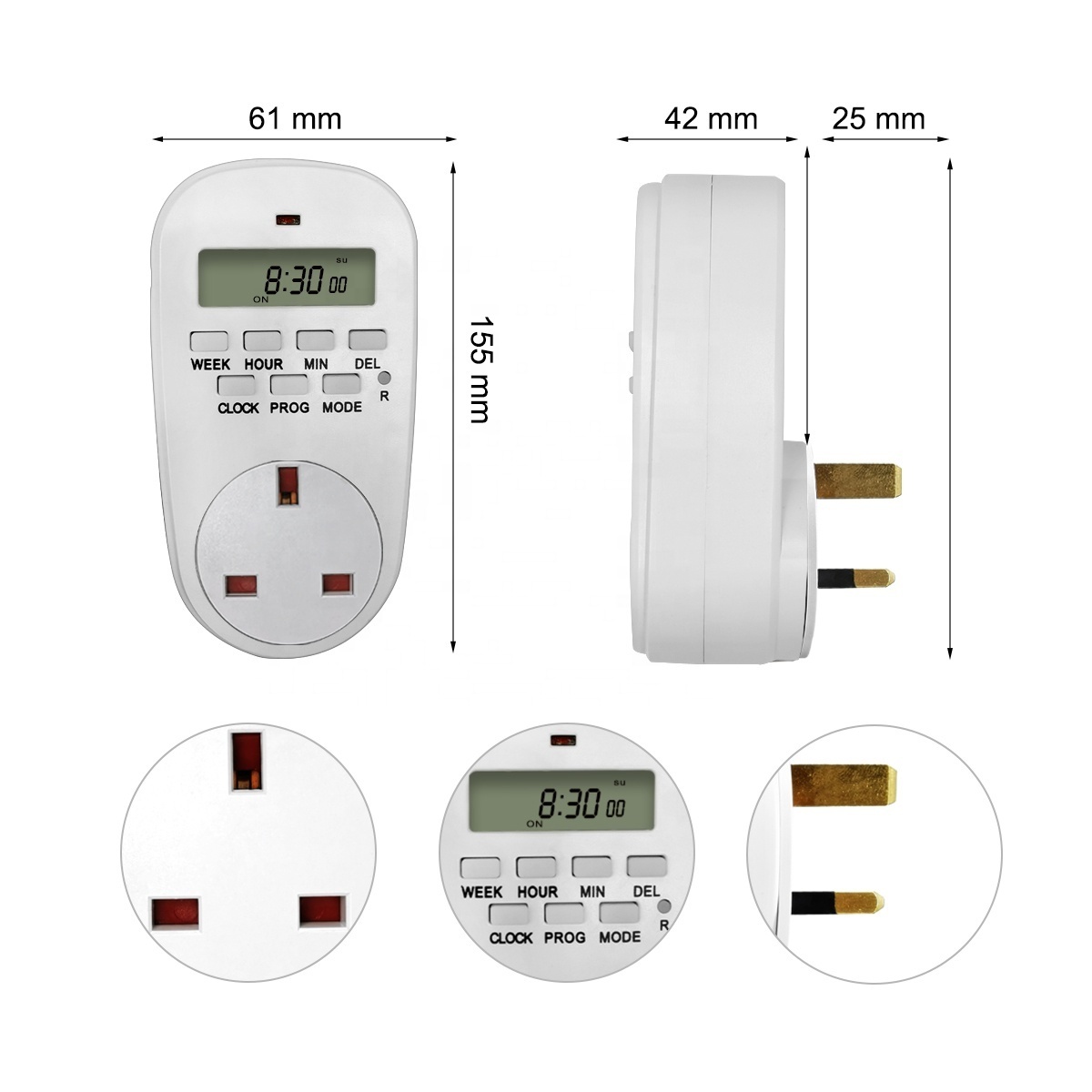 240V Programmable Digital LCD Timer In Switch Socket