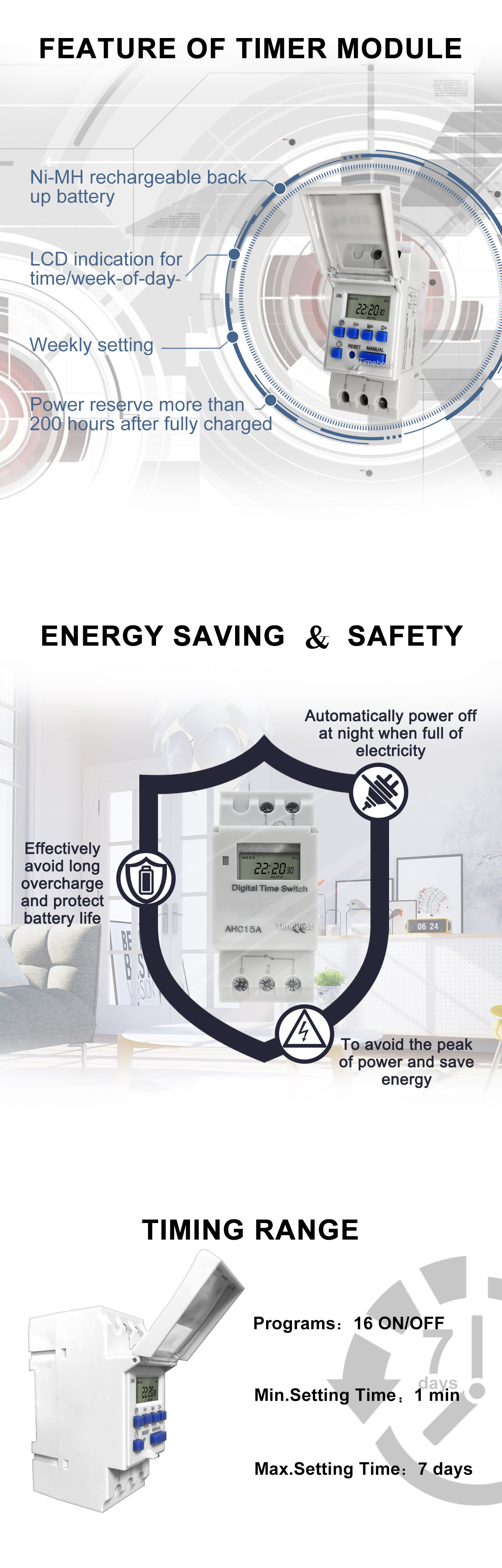 Wall Mounted Power Outlet Socket Digital Timer Switch 220V ...