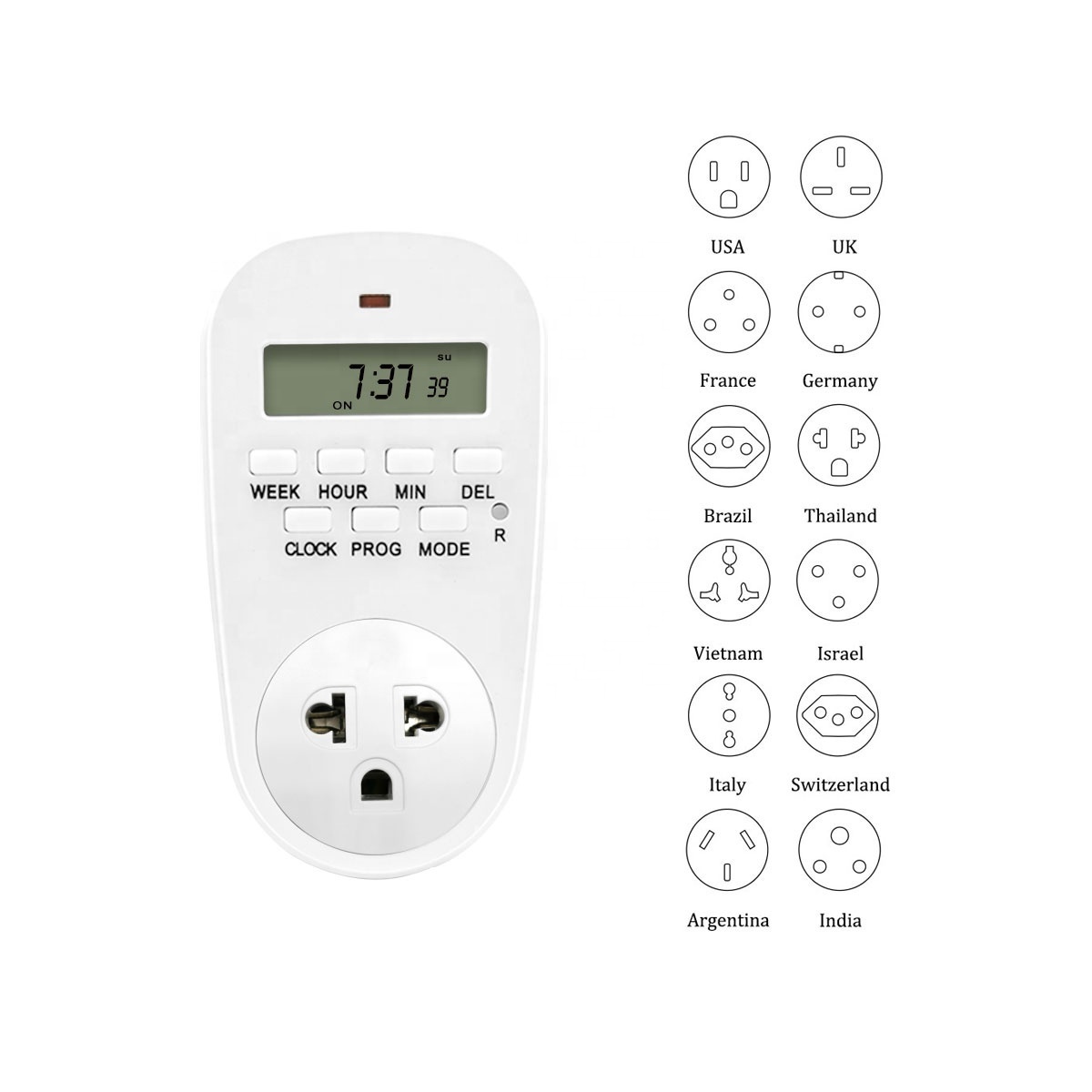 Multifunctional IP20 Air Conditioner Digital Timer Switch Electronic