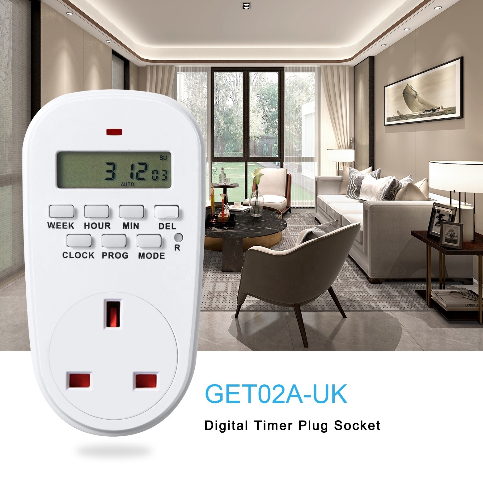 240V Programmable Digital LCD Timer In Switch Socket