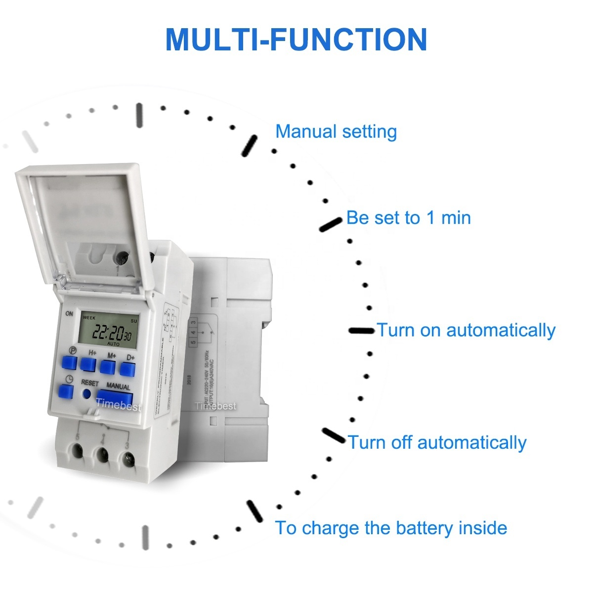Wall Mounted Power Outlet Socket Digital Timer Switch 220V ...