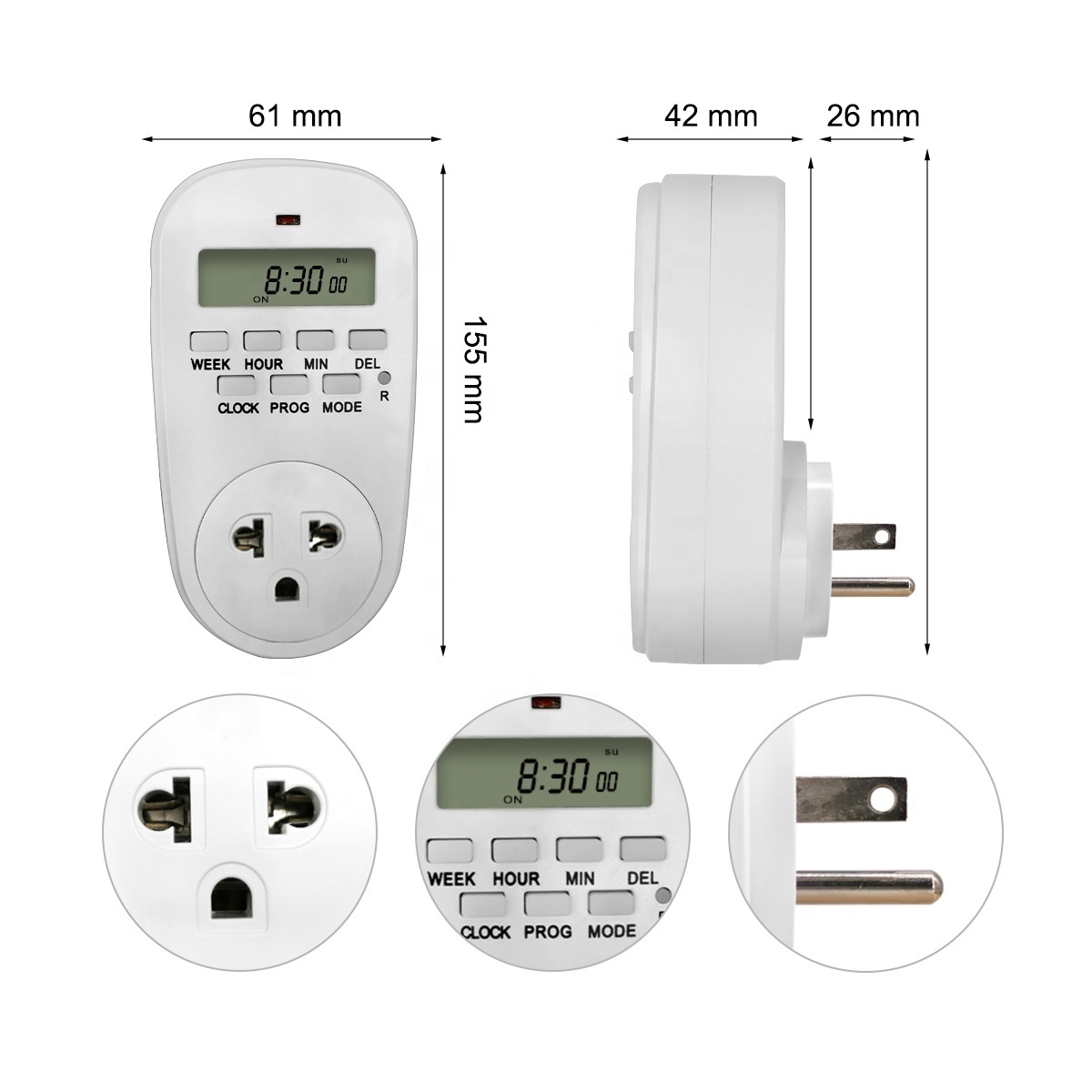 Multifunctional IP20 Air Conditioner Digital Timer Switch Electronic