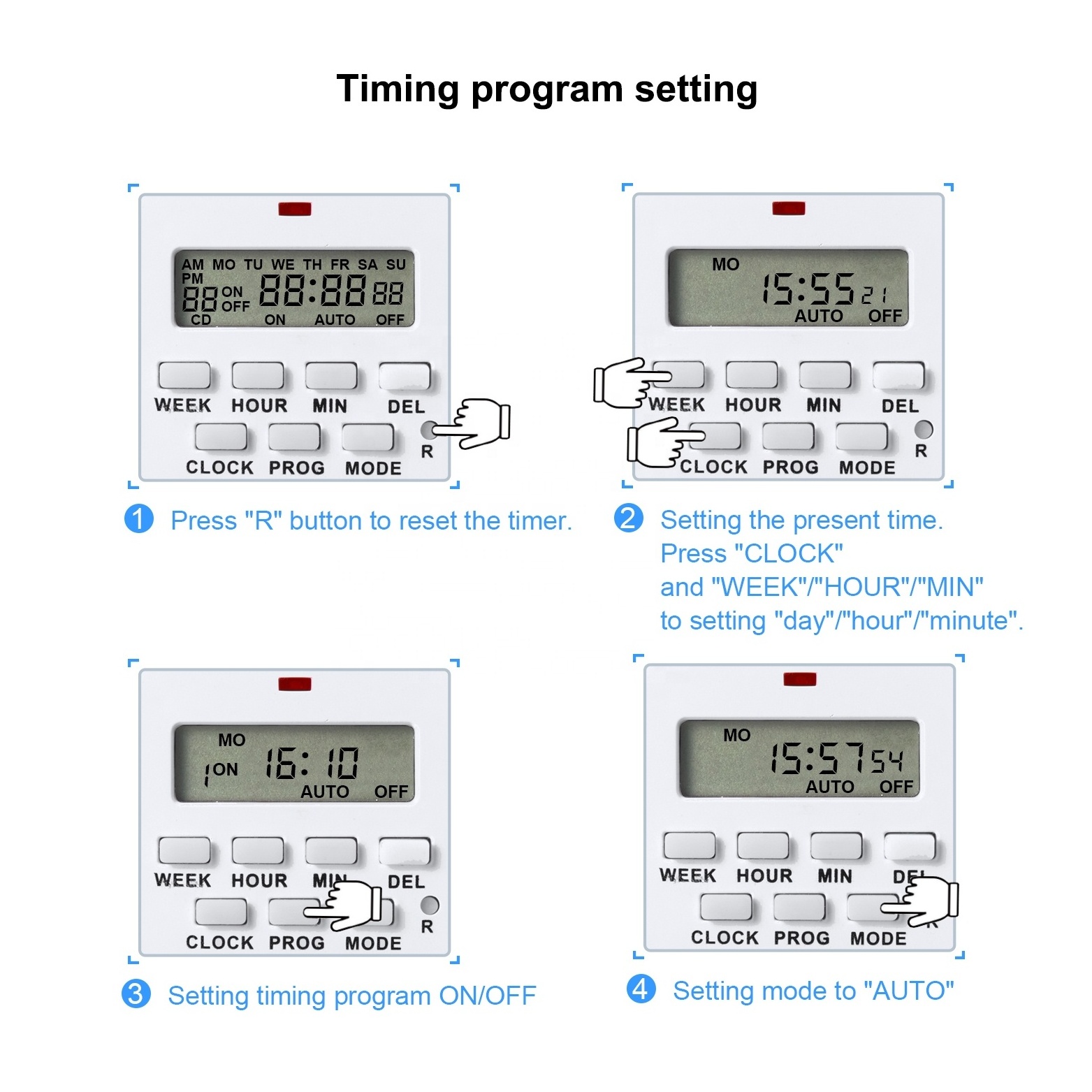 240V Programmable Digital LCD Timer In Switch Socket