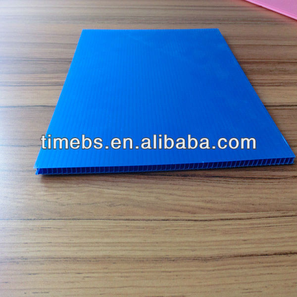 4mm Blue corrugated plastic board 4x8/plastic hollow sheet/coroplast sheet