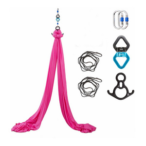 High Quality Elastic Silk Fabric Aerial Flying Yoga Swing Hammock for Air Yoga Inversion Exercises