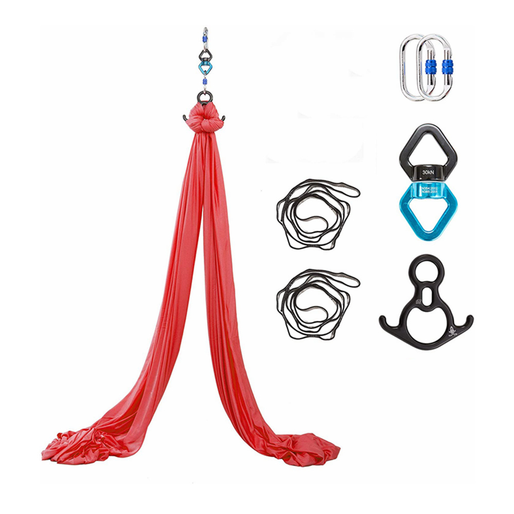 High Quality Elastic Silk Fabric Aerial Flying Yoga Swing Hammock for Air Yoga Inversion Exercises