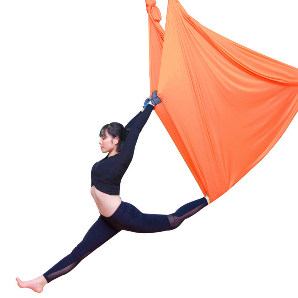 trapeze flying frame certified 5m silk fabric supplier equipment stand yards silk fabric swing aerial yoga hammock set