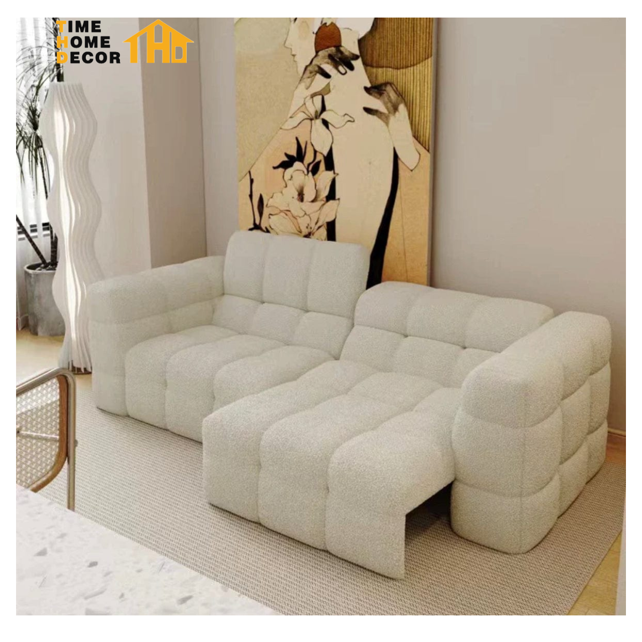 Home Furniture Free Combination Velvet Sofas Modern Style Sectional Velvet Boucle Modular Sofa Set Boucle Electric Sofa Bed