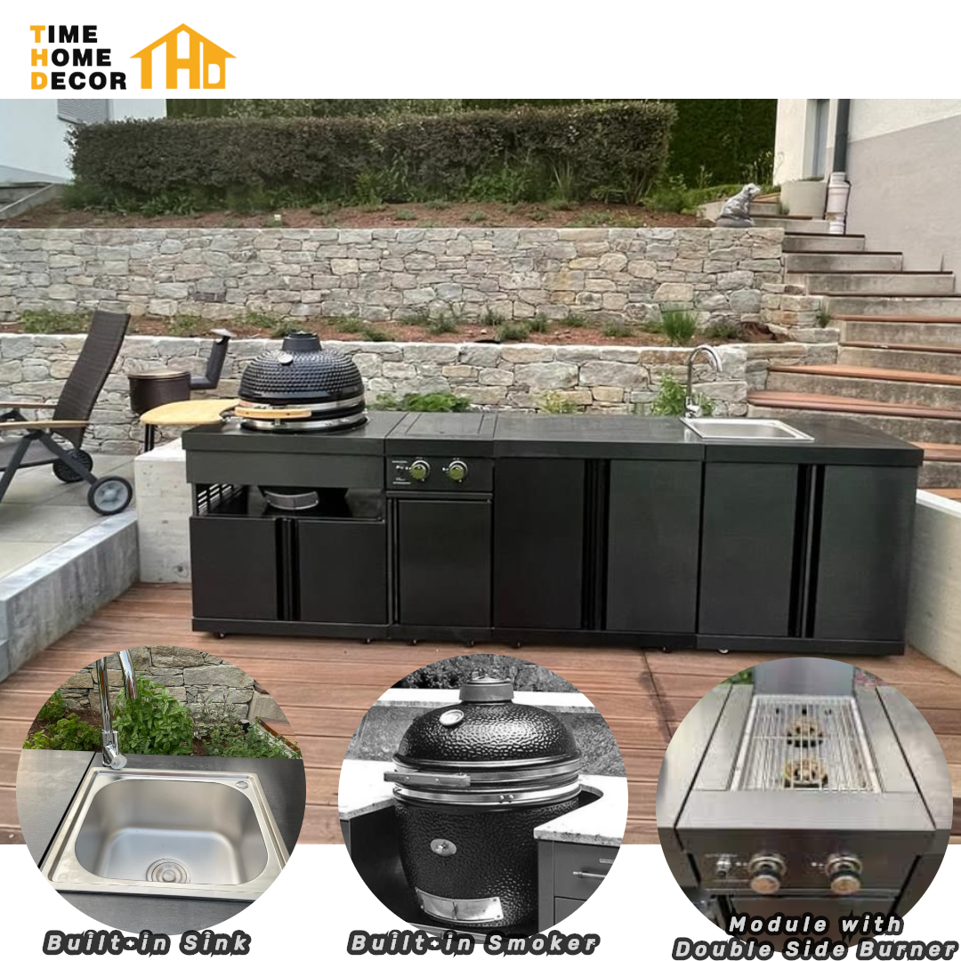 Hot Sale Modular Built In Barbecue Grill Outdoor Living Outdoor Kitchen Cabinets Stainless Steel with Laminate