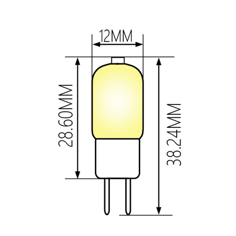 G4 LED Bulb  20W Halogen Bulb Replacement  2 Watt G6.35 Bulbs Bi-Pin Base  ACDC 12v  Mini Corn lamp