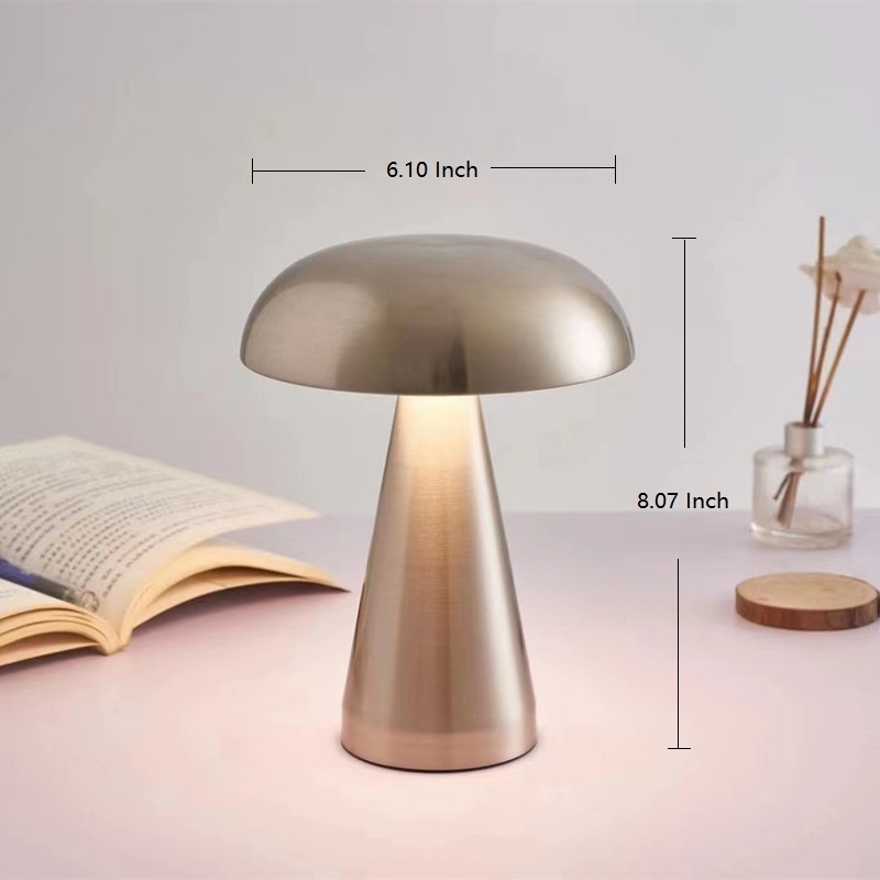 Retro Bar Table Lamp Mushroom Table Lamp LED Touch Sensor Desktop Night Light Rechargeable Reading Lamp for Restaurant Bar